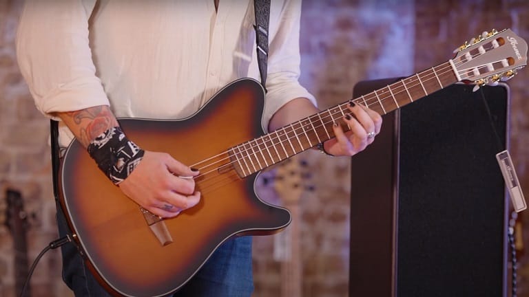 Ibanez FRH10N Nylon-String Acoustic-Electric Guitar Brown Sunburst Flat